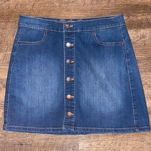 Blue denim jegging skirt